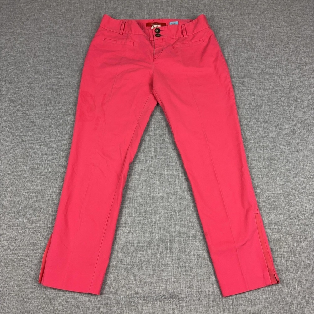 Cartonnier Pants Womens 4 Pink Charlie Ankle Slim Twill Ankle Zip Pockets